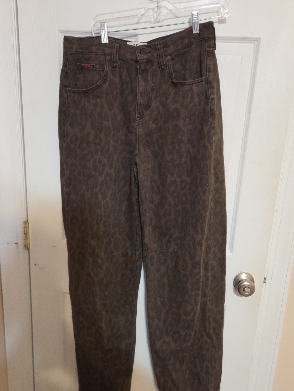BDG Women's Brown Leopard-Print Wide Leg Jeans